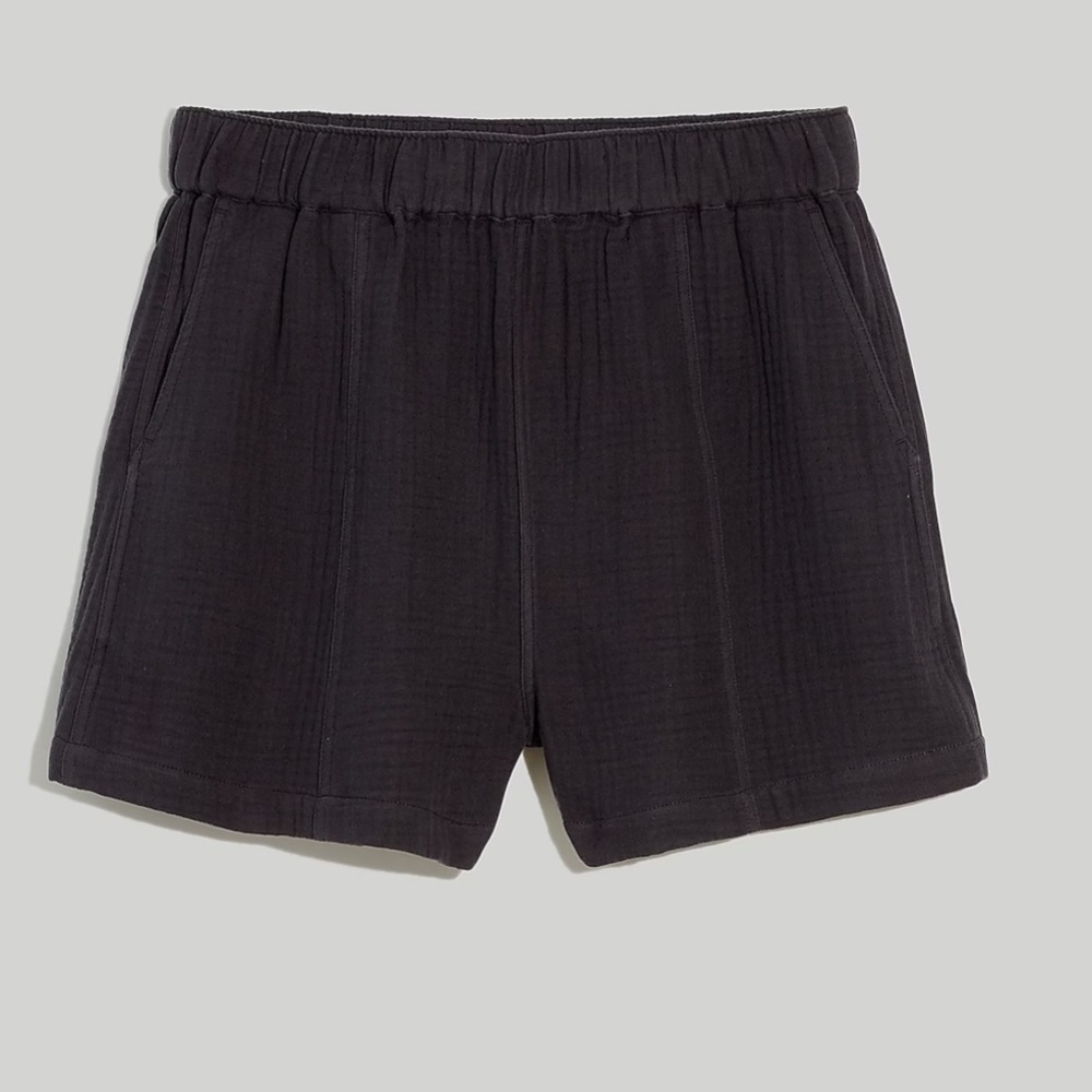 Madewell Easy Pull On Shorts Lightspun NA187 Black XXS gauze